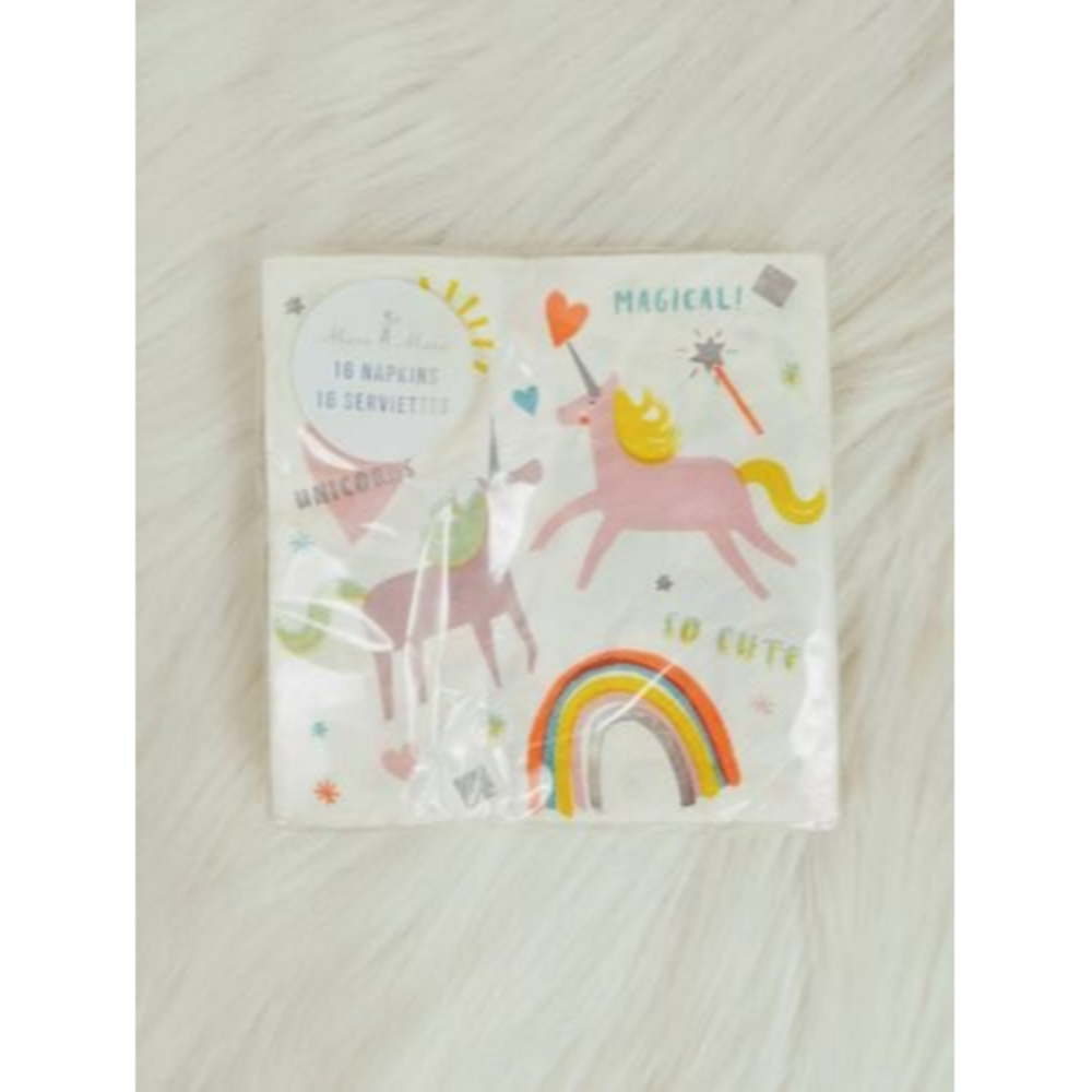 Meri Meri Unicorn Party Dinner Napkins Square Birthday 20 count Dinner